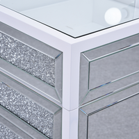 Coiffeuses de luxe en bois massif, modernes, noires et argentées, avec finition diamant scintillante, pour chambre à coucher et maison