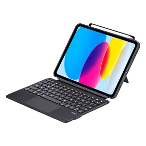Penutup Tablet, dengan Keyboard sentuh nirkabel untuk Ipad 10 2022 10.9 Tablet Tpu kulit dapat diisi ulang Slot pena