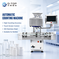 Machine de comptage automatique de comprimés et de gélules DTOP à 8 canaux, 60 flacons par minute, pièces de contact en acier inoxydable 316