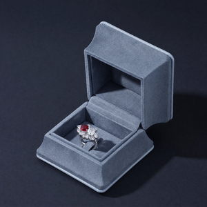 Zebopak <b>Grey</b> Blue Velvet Jewelry Packaging <b>Box</b> Set with Bangle Bracelet Ring Necklace <b>Storage</b> Case Boutique Supplier - Product Image 2