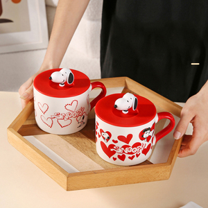 Taza de Cerámica Snoopy de 420 ml con Tapa 3D, Caja de Regalo, Diseño de Corazón, Taza de Café para Parejas, Regalo para el Día de la Madre, Venta al Por Mayor - Product Image 4