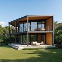 Villa Moderna de Estructura de Acero Prefabricada Ligera