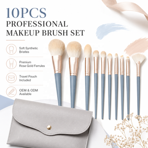 <span class=keywords><strong>Make</strong></span>-up kwastenset met tas, 10-delig, professionele beauty toolkit voor foundation, oogschaduw en blush - Product Image 2