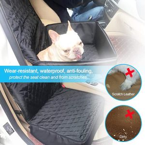 Funda para asiento de coche para mascotas, tela Oxford negra, 48x21x41cm, impermeable, protección para el asiento trasero para perros - Product Image 5