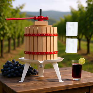 Prensa manual para vino de frutas de 3.2 galones con cesta de madera para elaboración de vino y equipo de fermentación - Product Image 2
