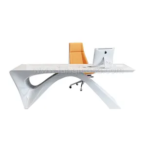 लक्जरी अद्वितीय कार्यालय डेस्क आधुनिक बॉस कार्यालय डेस्क तालिका सफेद प्रबंधक डेस्क