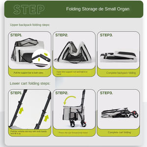 Kereta bayi hewan peliharaan kembar dapat dilipat dan portabel dapat dilepas untuk hewan peliharaan kecil dan sedang Kereta anjing murah - Product Image 6