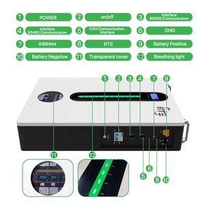 Hot Sale Wall Mounted <b>48v</b> 100ah 200ah <b>Battery</b> 6000 Cycle 85%dod 5kwh 10kwh Lithium Ion <b>Battery</b> Powerwall Home <b>Battery</b> HTE-W51100 - Product Image 5