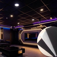 Panneaux acoustiques de plafond en fibres minérales noires 600x600, dalles de plafond insonorisantes, ignifuges, faciles à installer pour bar, cinéma, KTV