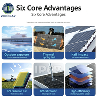 Module photovoltaïque solaire Zhoolay ZLG20K26-014 590W-720W, type N, monocristallin, double vitrage, haute puissance, panneau double face