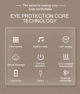 Thông Minh Xách Tay điện 4 chế độ rung nén không khí âm nhạc mắt massager với nhiệt nén masseur Pour Les Yeux - Product Image 2