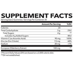 Gomitas de Saúco OEM para Adultos - Gomitas de Apoyo Inmunológico con Vitamina C y Zinc, Gomitas con Sabor a Bayas - Product Image 2