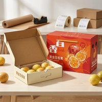 Boîte d'expédition en carton ondulé personnalisée pour fruits tropicaux, avec couvercle et base ventilés, emballage kraft en gros pour fruits tropicaux