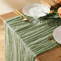 Chemin de table en voile froissé style occidental texturé pour mariage et fête, style bohème, pour e-commerce transfrontalier