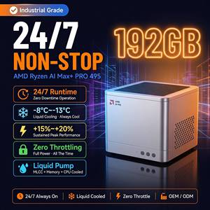 Mini PC IA Refroidi Max+ Pro 495 16 cœurs 131 TOPS 128 Go 2 To NVMe SSD Radeon 8065S Wi-Fi 7 Ordinateur de Bureau Win11 Pro A495W AMD Ryzen IA Max+ - Product Image 1