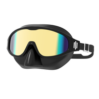 Masque de natation pour adultes à vision large, anti-buée, protection UV, lunettes de plongée en silicone liquide avec couvre-nez