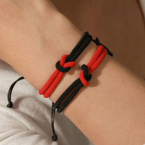 Fashion String <b>Bracelet</b> Black <b>White</b> Braided Knot Unisex Gift Wearable Jewelry Yiwu Origin - Product Image 2