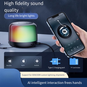 Xách Tay RGB Cho <span class=keywords><strong>Bluetooth</strong></span> Loa Với Trong Suốt Sáng AI Thông Minh Plug-Trong Thẻ <span class=keywords><strong>U</strong></span> Đĩa Cho Nhà Và Ngoài Trời Sử Dụng AI Boomboxes - Product Image 2