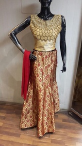 ชุด Lehenga เย็บแบบกึ่งตะเข็บ,ชุด Choli และ Dupatta ใหม่ล่าสุด Lehenga Choli - Product Image 2