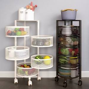 Organizador de Metal móvil giratorio para cocina, sala de estar, estante de almacenamiento para verduras y aperitivos, uso alimentario, estante de almacenamiento de tipo vertical - Product Image 2