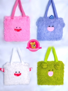 Vente en gros transfrontalière <span class=keywords><strong>petit</strong></span> monstre en peluche sac fourre-tout broderie de style japonais mignon conception moche cadeaux d'événement promotionnel - Product Image 4