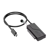 Cable Convertidor Externo USB3.1 Tipo-C SATA 6A de Carga Rápida Plug and Play de 5Gbps para Disco Duro/SSD de Computadora