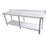 Table de travail modulaire extensible en acier inoxydable industriel 201/304, capacité de charge de 300 kg/m, pour grandes cuisines
