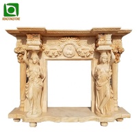 Statue de femme grecque et motif d'ange volant gravés sur marbre blanc naturel, décoration artisanale pour la maison, cheminée