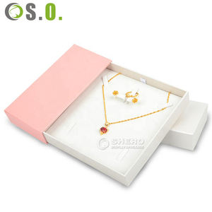 Boîte à bijoux haut de gamme personnalisée à double ouverture, en papier, pour colliers, parures de bijoux de haute qualité, pendentifs et boucles d'oreilles de luxe - Product Image 1