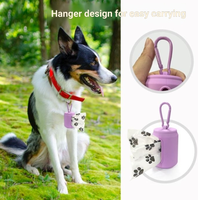 Porte-sac à déjections canines pour laisse, léger et portable, en PVC, distributeur de sacs à déjections canines avec attache pour laisse, taille M