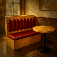 Ensemble de mobilier de restaurant, canapé mural pour hôtel, tables et chaises en bois massif pour café