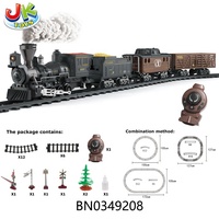 Kit de train à vapeur classique télécommandé avec fumée réaliste, lumières LED, effets sonores, jouet ferroviaire électrique fonctionnant sur piles