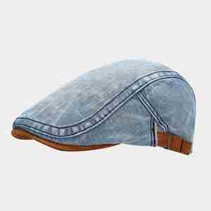 Béret en jean vintage pour hommes et femmes, casquette plate à bord court pour le quotidien, le sport, les activités de plein air et les voyages, idéale pour l'automne et l'hiver - Product Image 5