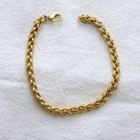 Olivia Mode Bijoux Minimalistes Corde de Blé Cubain Trombone Chaîne Figaro Bracelet Plaqué Or Hommes Femmes