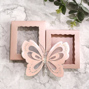 Biglietti d'invito fatti a mano a tema farfalla 3D rosa per baby shower e biglietti d'invito personalizzati per il primo compleanno del bambino - Product Image 4