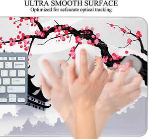 Özel Japon Kiraz Çiçeği <span class=keywords><strong>Mousepad</strong></span>'i Oyun İçin Kaymaz Kauçuk Su Geçirmez Büyük Mouse Pad Dikişli Kenarlı - Product Image 6