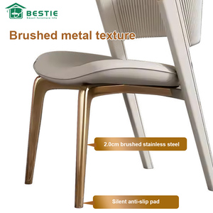 Sedia da Pranzo Moderna di Lusso in Stile Nordico 2.0 con Gambe in Acciaio Inox Spazzolato Dorato per Ristorante e <span class=keywords><strong>Cucina</strong></span> - Product Image 2