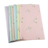 Kertas Pembungkus Bunga Korea Tahan Air, Kertas Kemasan Buket Bunga 20 Lembar, Lembaran Bunga Pastel untuk Hadiah dan Kerajinan