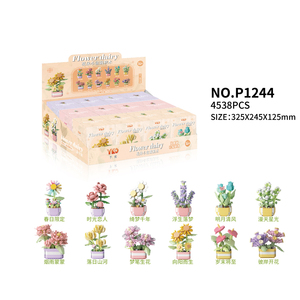 Simulation fleur série succulente jardin blocs de construction pour enfants cadeau en gros - Product Image 4