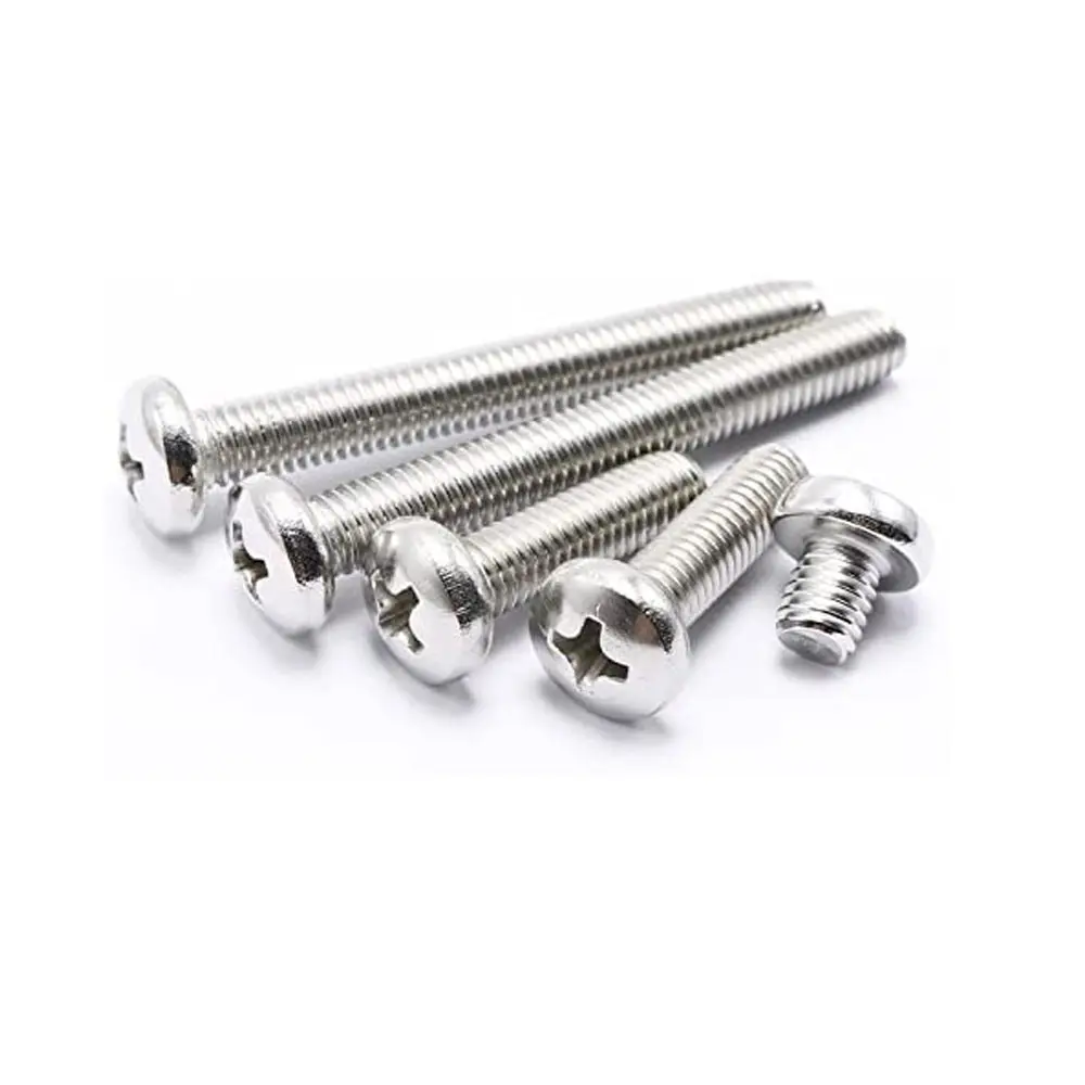 GB818 nickle plated pan round head machine screw Stainless Steel screws Hot sale products customize screws