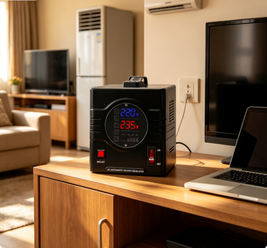 Portable Digital Screen AC Automatic Voltage Regulator Single Phase 220V Home Use Voltage Stabilizer AVR CE OEM Supported