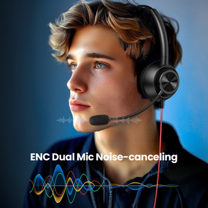 <span class=keywords><strong>Casque</strong></span> filaire d'ordinateur de bureau Factory New Bee H369 avec suppression du bruit ENC, <span class=keywords><strong>casque</strong></span> de centre d'appels USB avec bouton de réponse téléphonique - Product Image 3