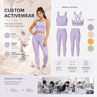 Conjunto Deportivo Personalizado para Mujer, Transpirable, de Secado Rápido, Leggings de Yoga de Cintura Alta, Sujetador Deportivo, Pantalones Cortos, Conjunto de 2 Piezas para Gimnasio y Fitness
