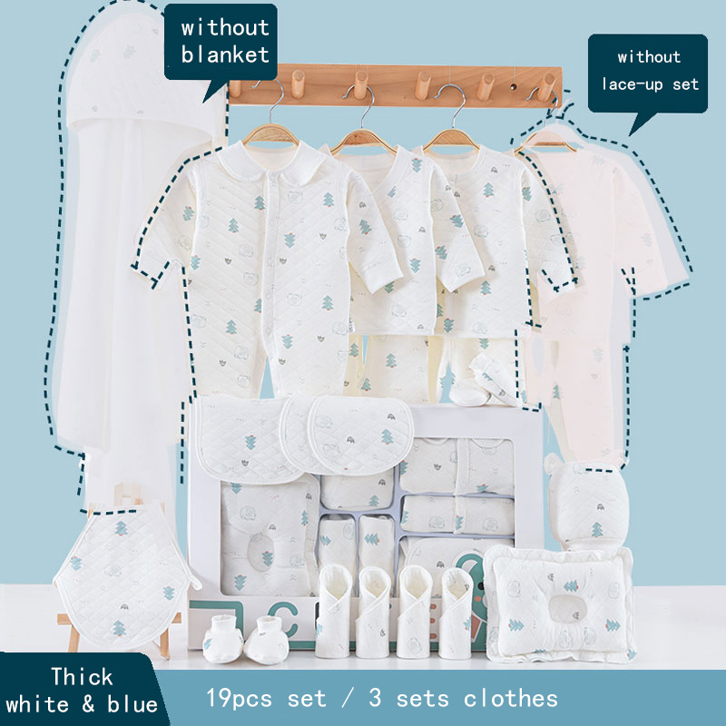 ensemble épais blanc et bleu de 19 pièces