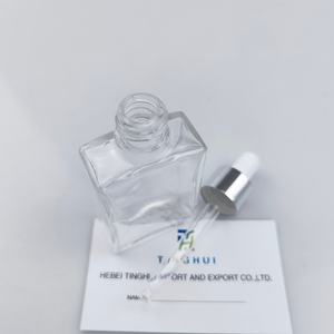 Flat square Transparent Hair Oil Glass <b>Dropper</b> <b>Bottle</b> 30ml 50ml 100ml for Serum Essential Oil Perfume - Product Image 1
