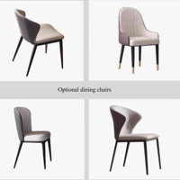 Meja Makan mewah, meja makan dan kursi Set rumah apartemen ruang makan furnitur Modern umpan logam meja restoran