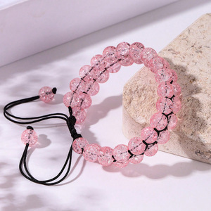 Nuevo Diseño Bohemio, Pulsera y Brazalete Ajustable de Dos Capas con Cuentas de <span class=keywords><strong>Cristal</strong></span> y Piedras de <span class=keywords><strong>Cristal</strong></span> Tejidas con Cuerda - Product Image 5