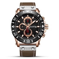 Montres pour hommes Megir 2081, marque originale, montres à quartz en cuir pour hommes, grande taille, montre chronomètre de luxe à la mode pour homme
