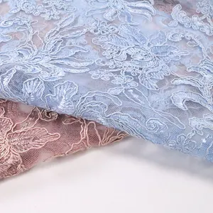 热销奢华3D编织刺绣蕾丝织物平绣派对礼服