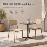 Chaise en plastique PP monobloc empilable robuste pour restaurant extérieur moderne, vente en gros directe usine